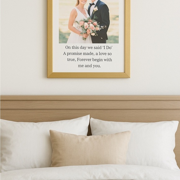 Personalized Wedding Photo Wall Art – 8x10 Framed Print with Custom Quote - Picture 3 of 3